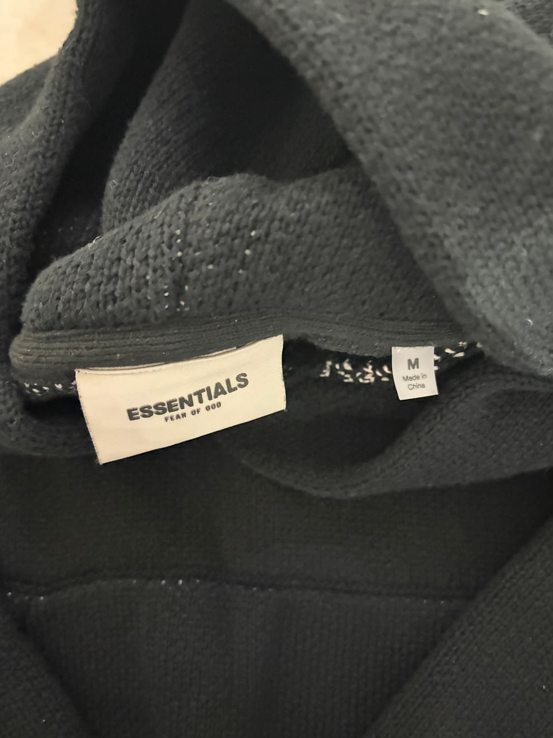[M]에센셜 니트 후드 블랙 상품이미지2