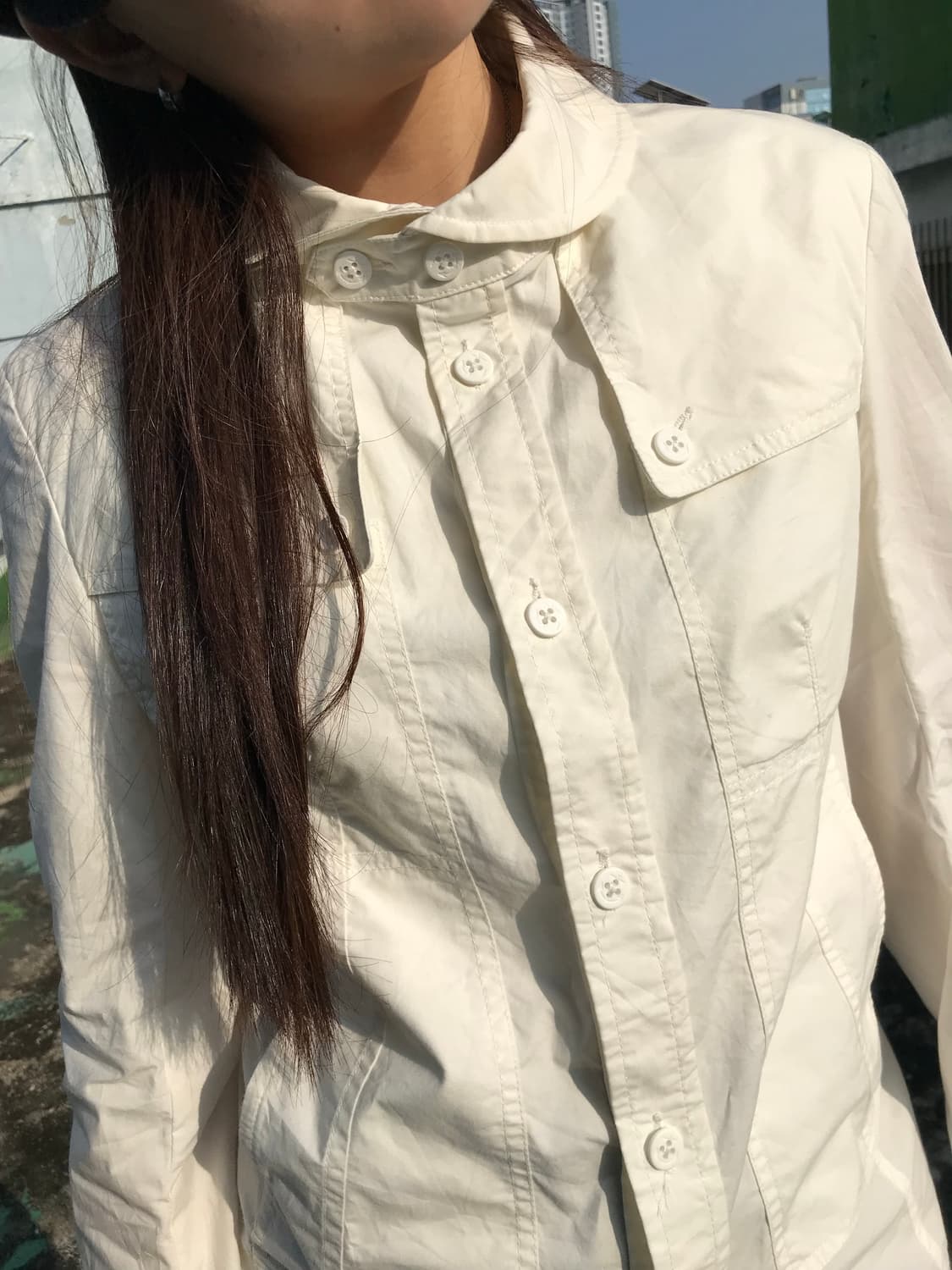 포켓 디테일 화이트 셔츠 상품이미지5