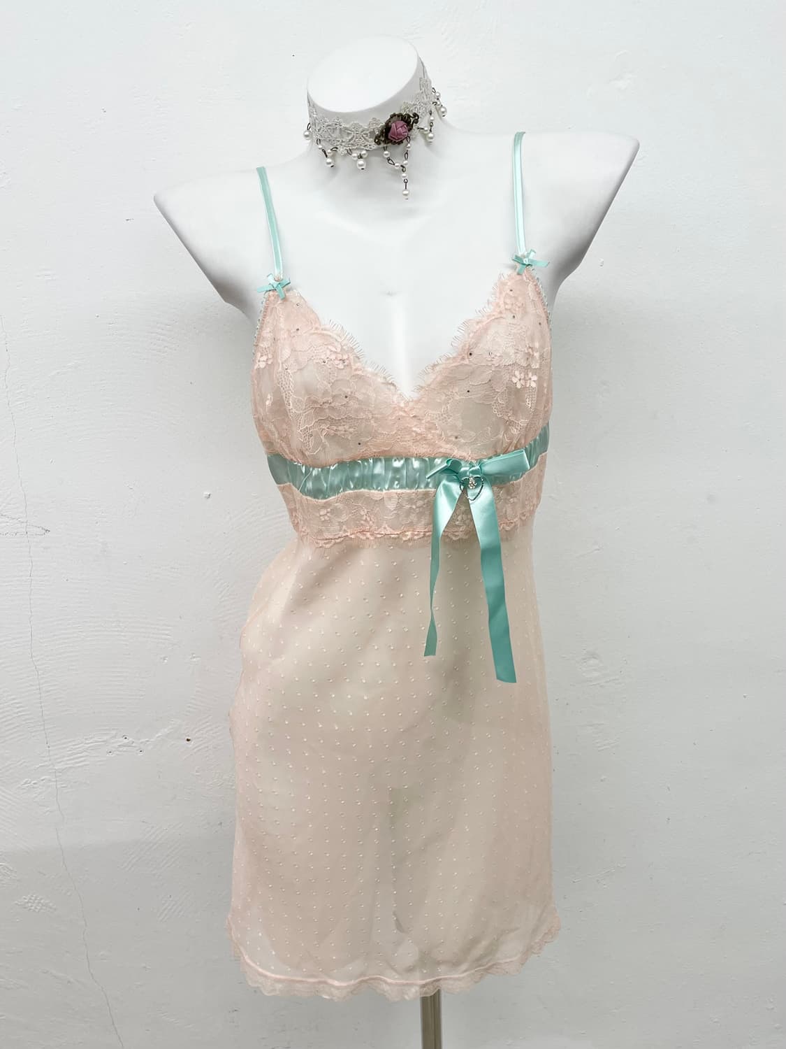 에블린 핑크 갸루 시어 슬립 상품이미지1