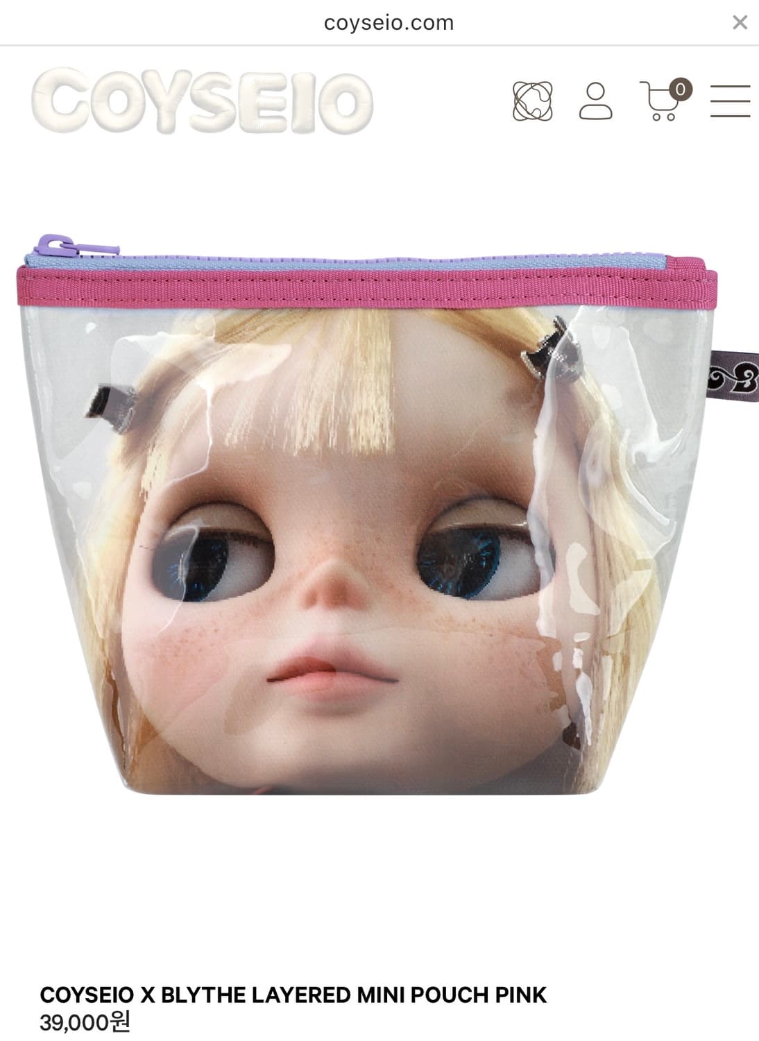 COYSEIO X BLYTHE LAYERED MINI POUCH PINK 상품이미지1