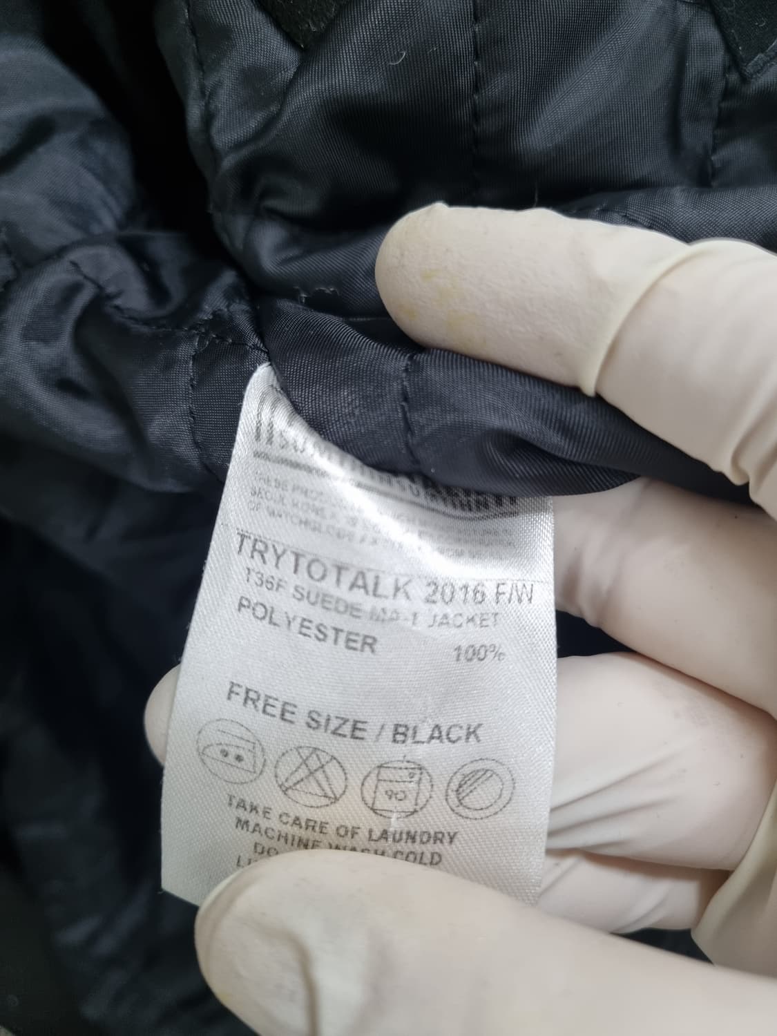 TRYTOTALK 블랙 스웨이드 MA-1자켓 XXL 상품이미지10