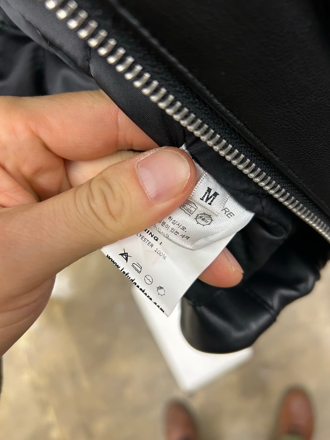 LaFudge store 블랙 레더 자켓 상품이미지6