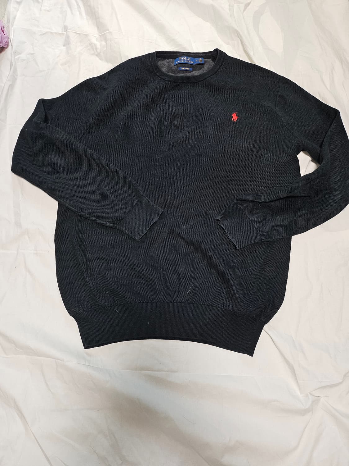 폴로 랄프로렌 피마코튼 스웨터 블랙 M 상품이미지1