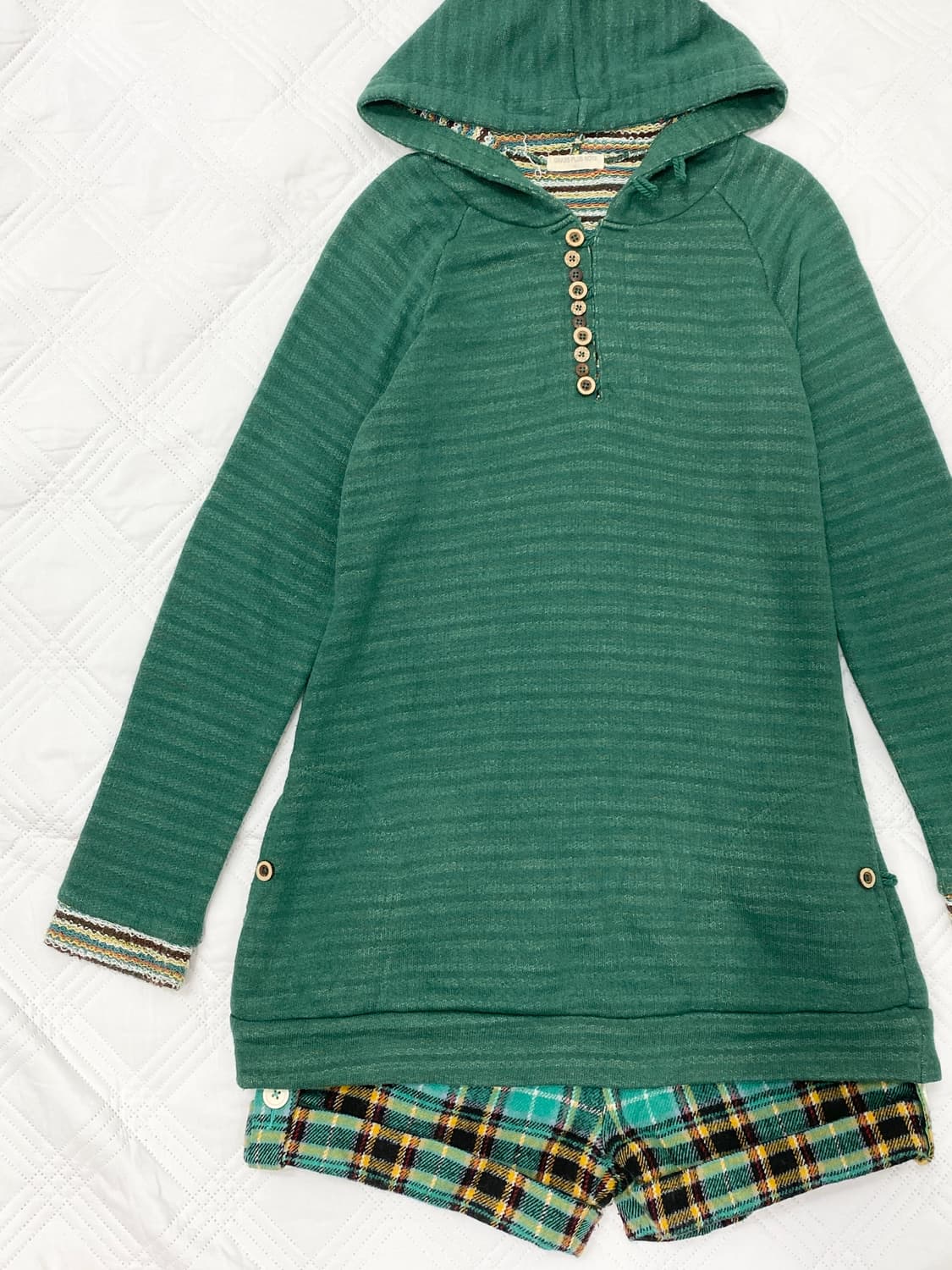 ꒰ঌ 말차 맛 나무 단추 후드 원피스 ໒꒱ 상품이미지2