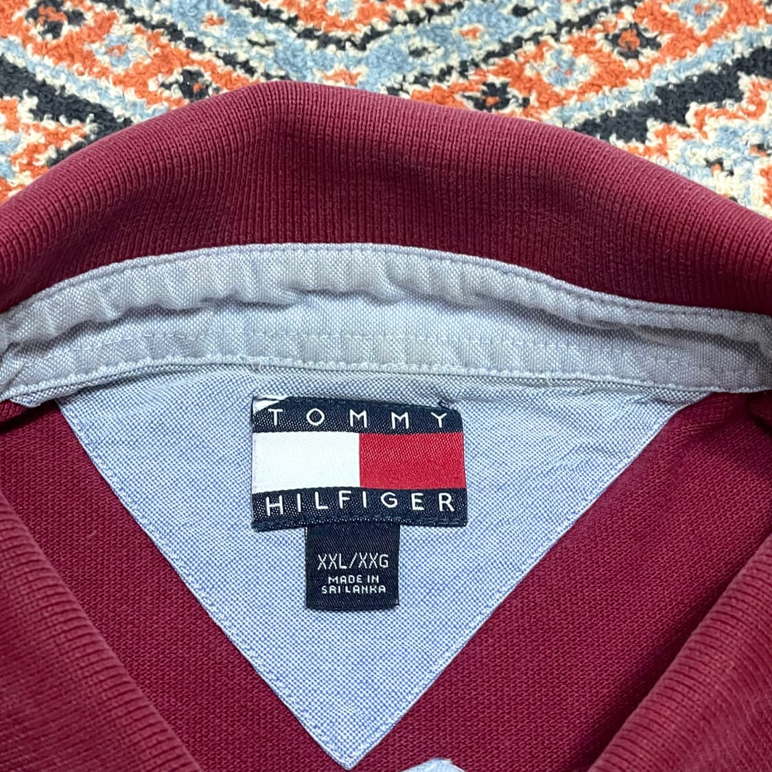 타미힐피거 버건디 카라티셔츠 남성XXL 상품이미지3