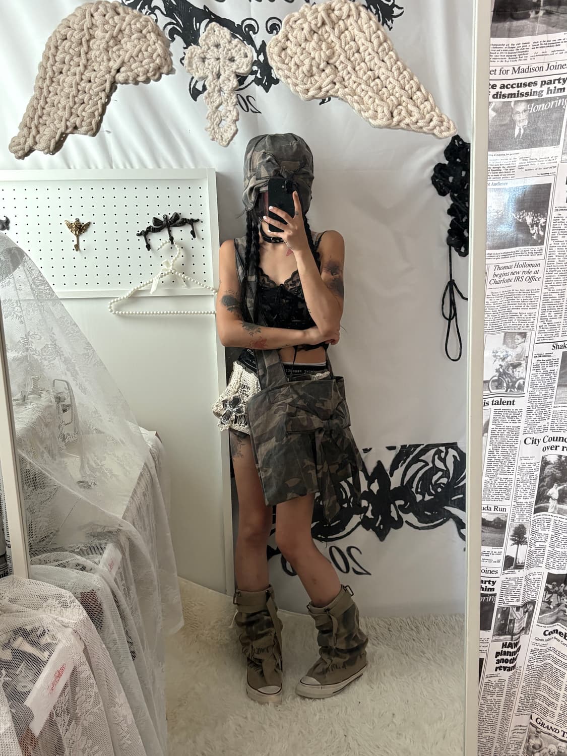 hurtmade camo ribbon cross bag 상품이미지3