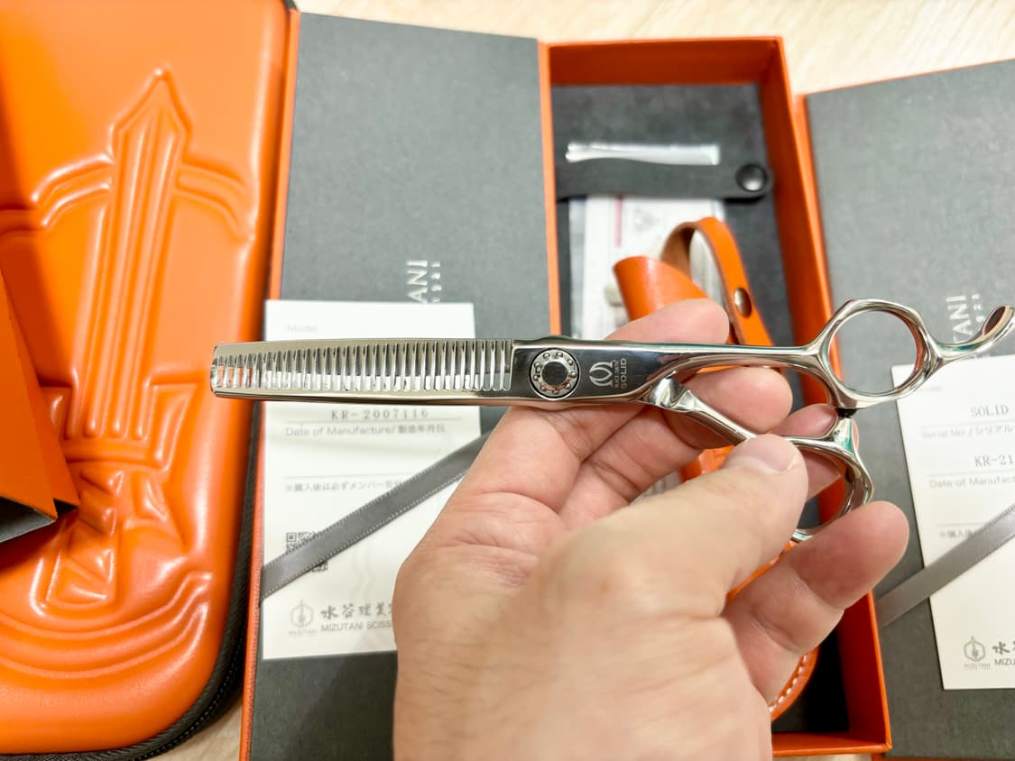 미쯔다니 솔리드 미용가위 틴닝가위 30발 1홈 미즈타니 상품이미지2