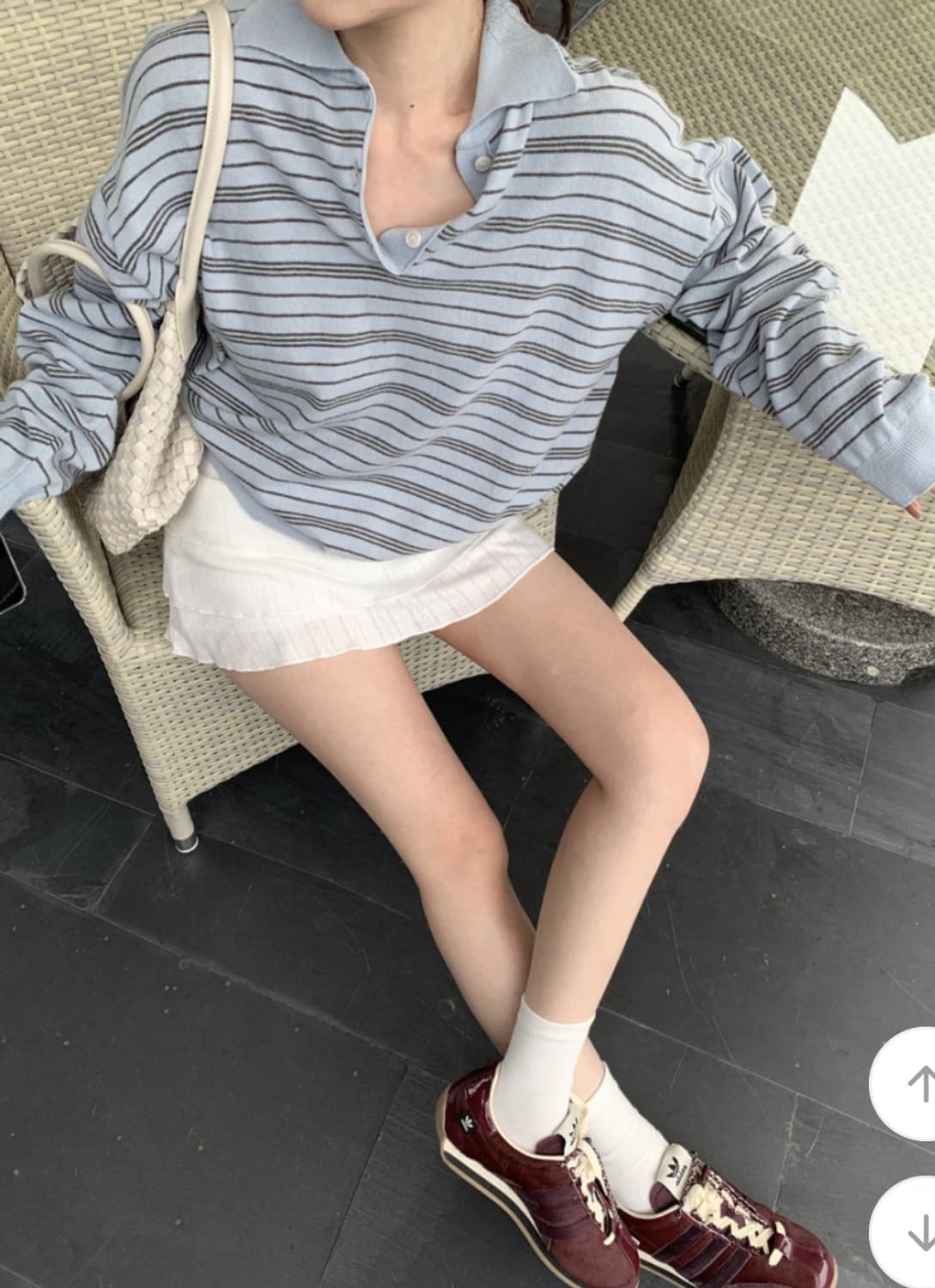 스트라이프 카라 니트  상품이미지2