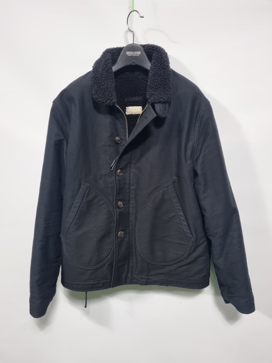 아웃스탠딩 블랙 데님 후리스 안감 자켓 m 상품이미지1