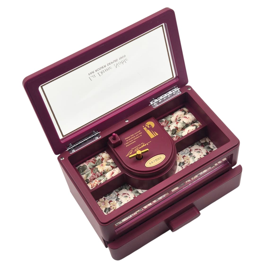 90s 로지에 플로랄 패브릭 오르골 보석함 상품이미지4