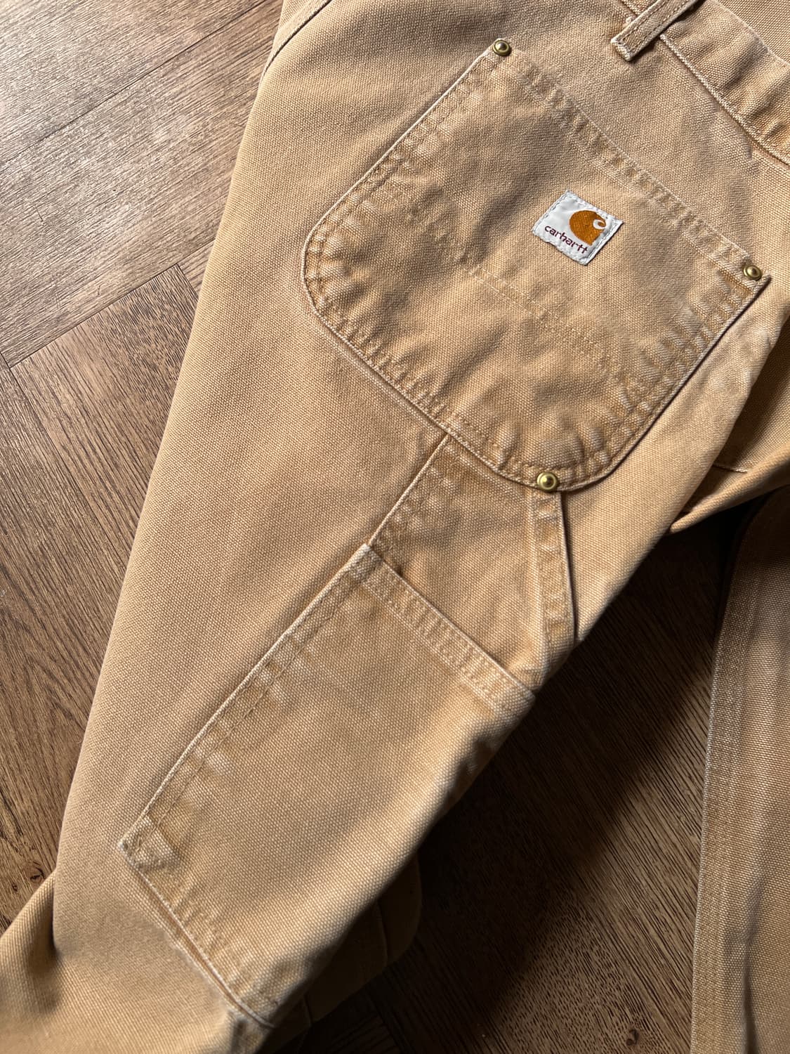 [36]칼하트 USA 빈티지 페이딩 브라운 더블니 워크 팬츠 상품이미지7
