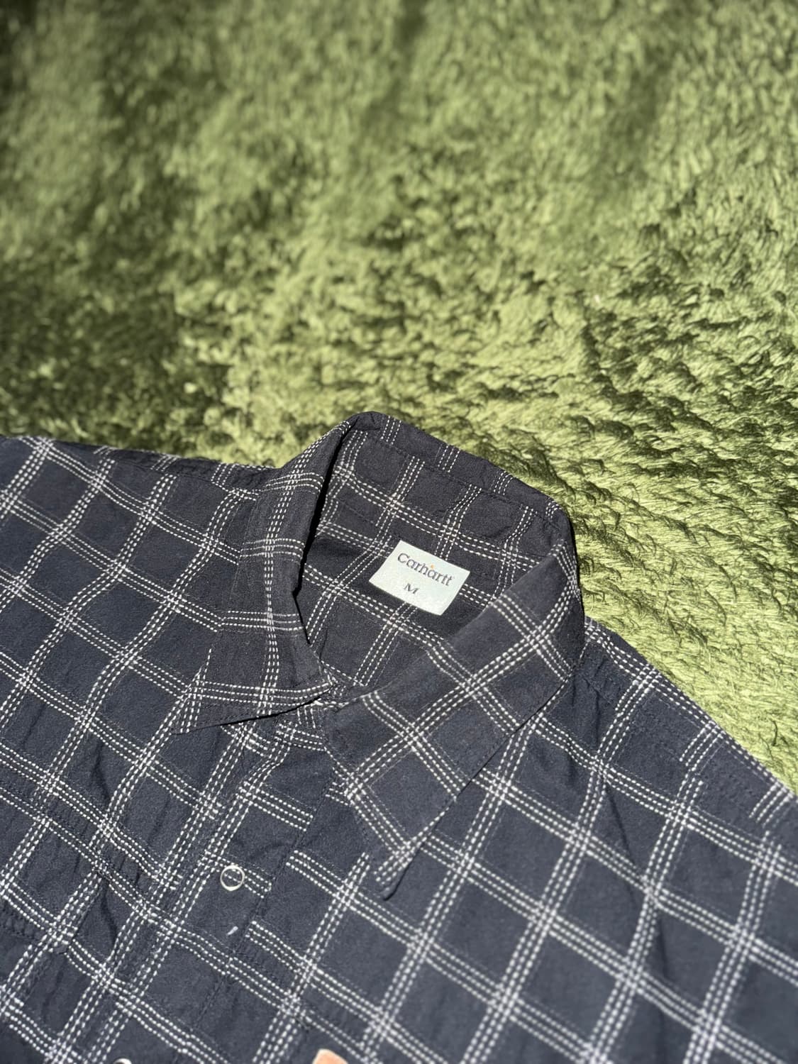 [M] Carhartt 칼하트 재팬 릴리즈 윈도우페인 체크 워크 셔츠 상품이미지3