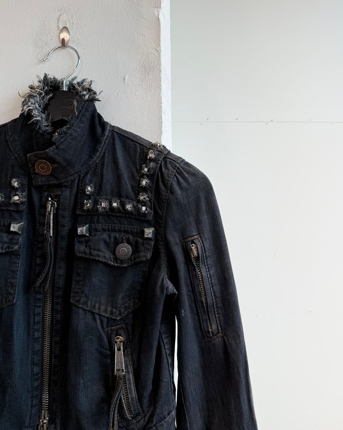 디스퀘어드2 데님 스터드 라이더 자켓  상품이미지5