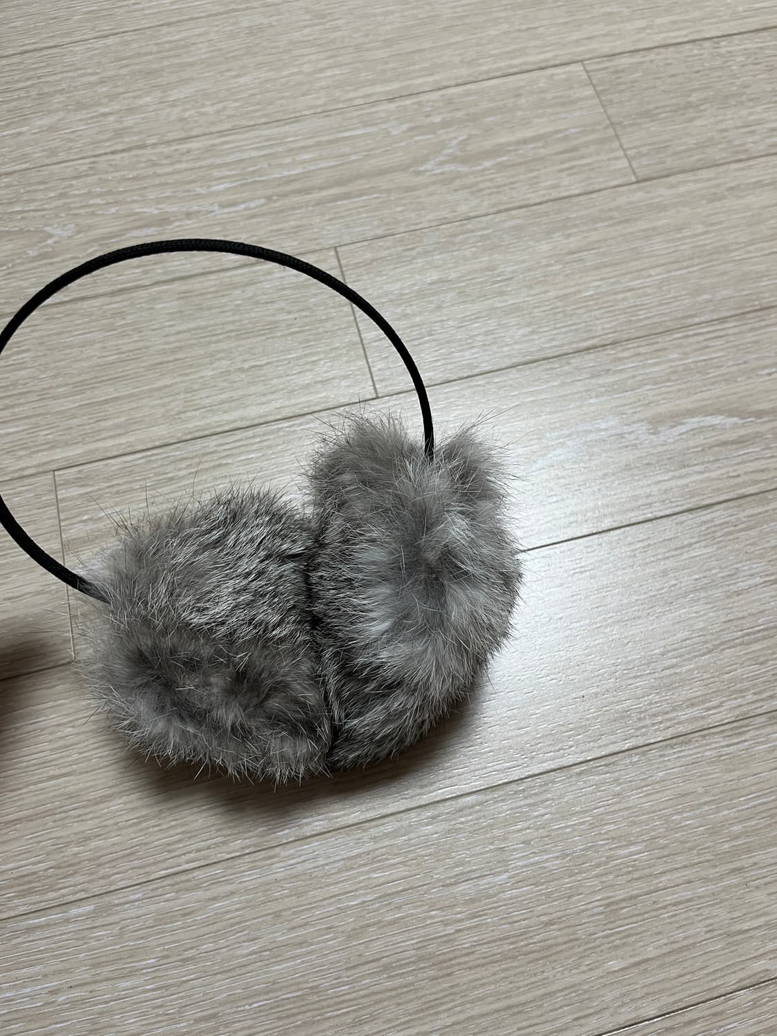y2k 빈티지 회색 털 귀마개 상품이미지2