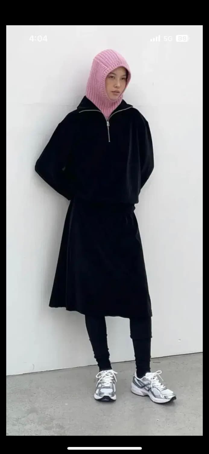 포니테일 ponytail 벨벳스커트 블랙 상품이미지3