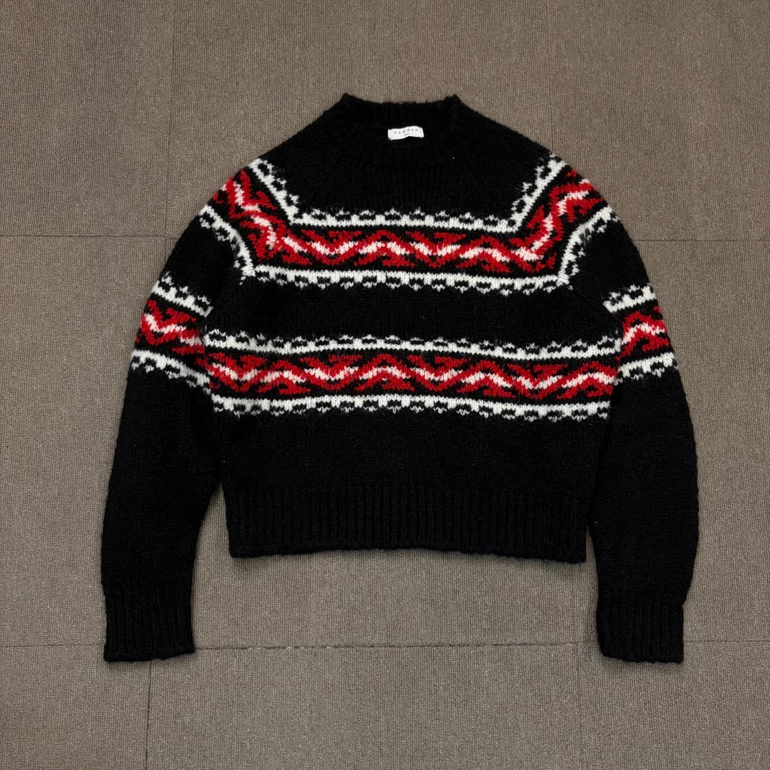 sandro made in italy 산드로 알파카 자카드 풀오버 니트  상품이미지1