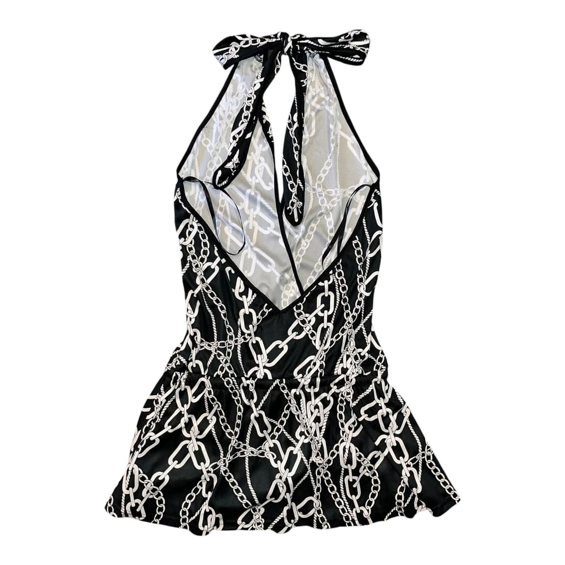 CECIL McBEE 세실맥비 체인프린팅 홀터넥 바디슈트 갸루y2k 상품이미지6