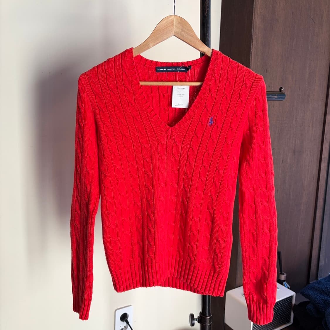 15408 - 폴로 랄프로렌 레드 케이블 브이넥 니트 상품이미지2