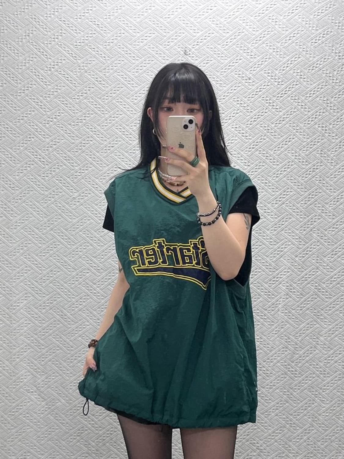 스타터 올드스쿨 레트로 스포티 딥그린 바람막이 조끼 L C12052 상품이미지1