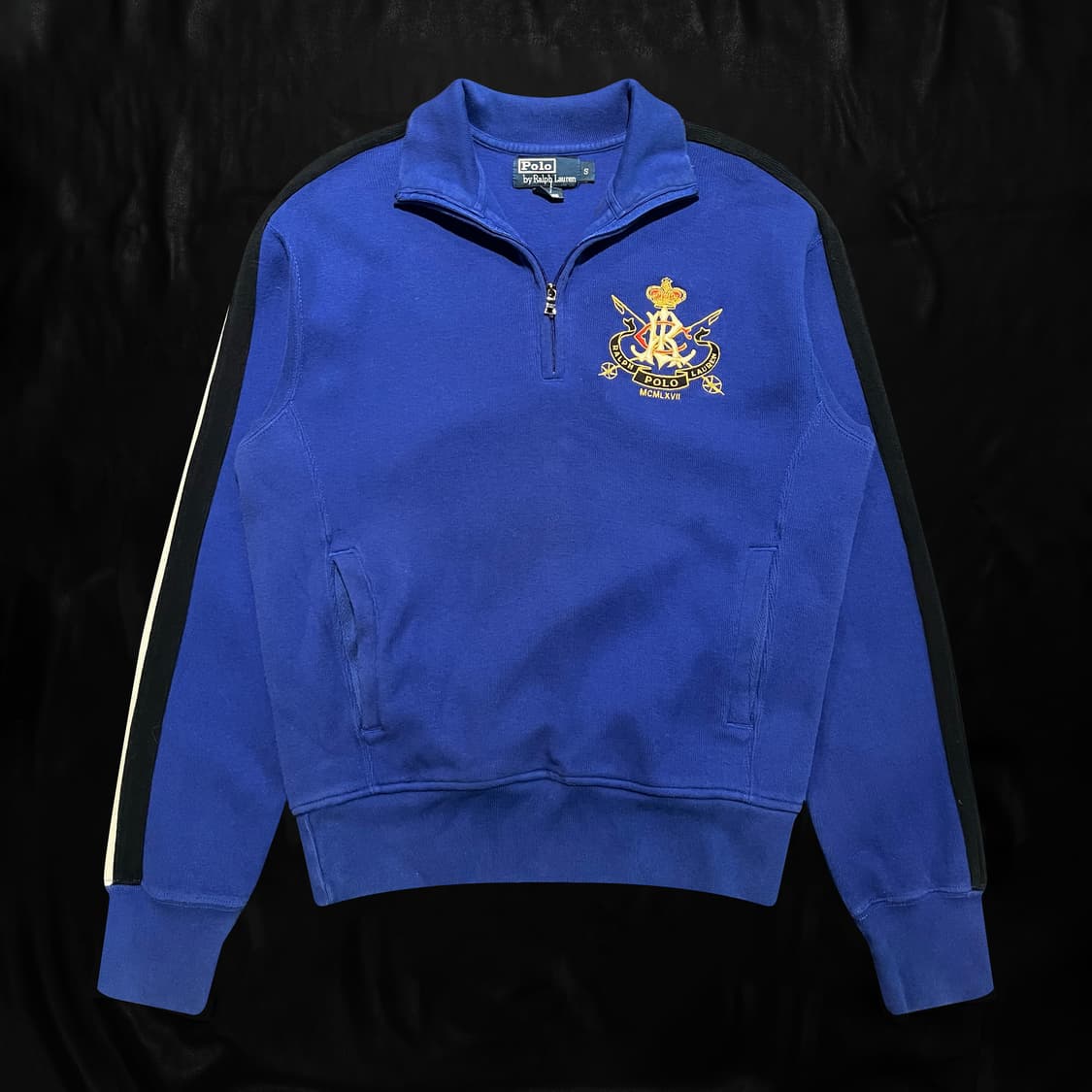 폴로 랄프로렌 블루 자수 반집업 상품이미지1