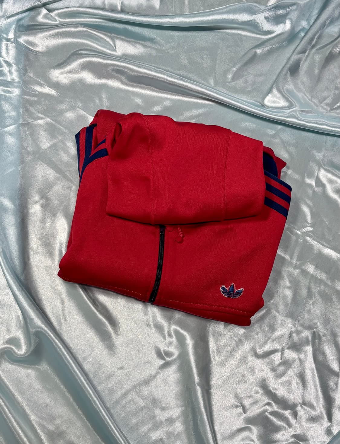 80s 빈티지 아디다스 데상트 후드 트랙탑 자켓 레드 상품이미지8