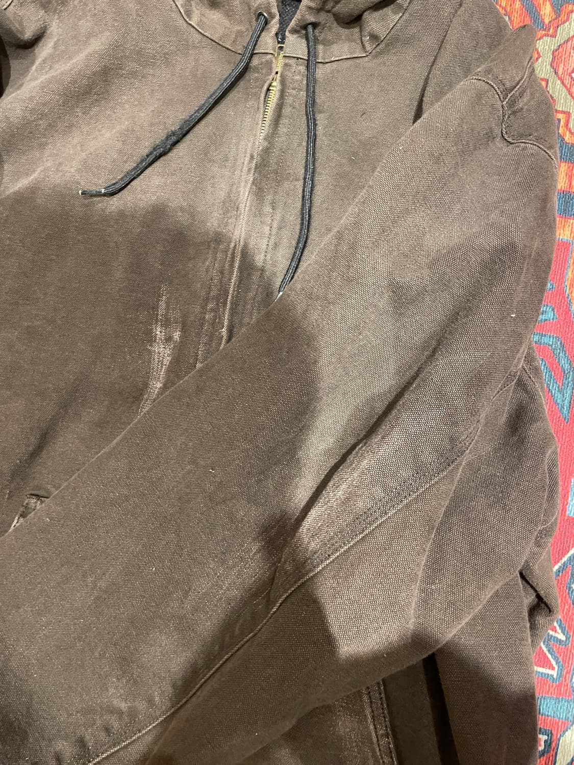 Usa 90s 칼하트 J25 다크 브라운 후드 자켓 XL 상품이미지4