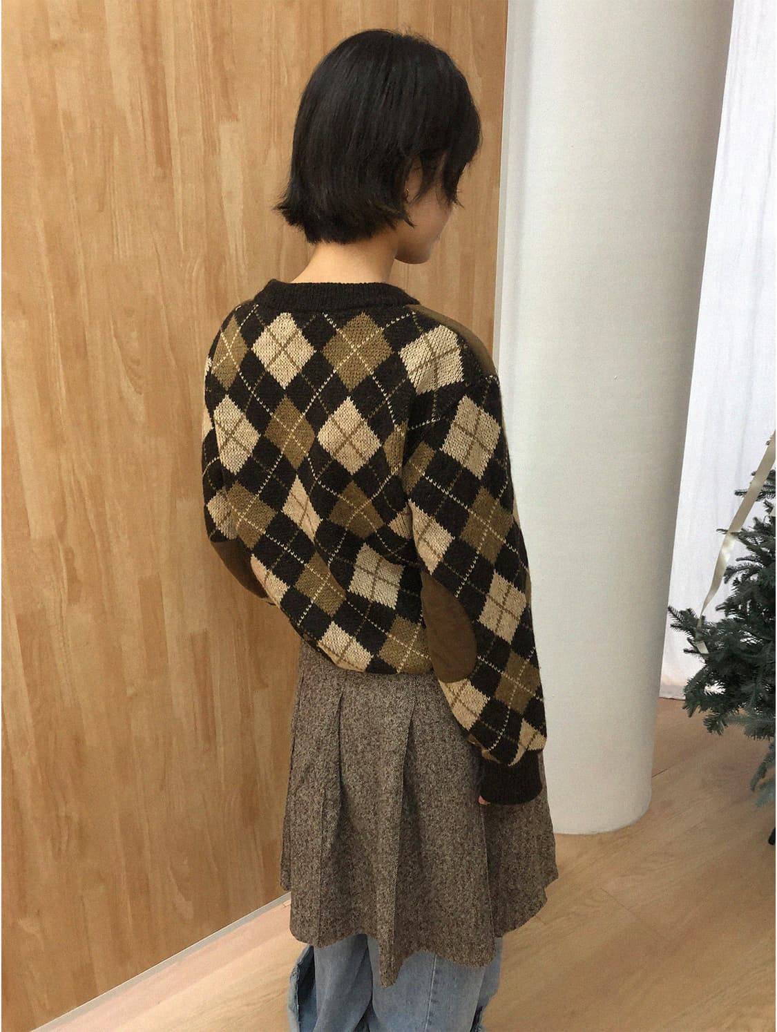 vintage preppy wool skirt 상품이미지5