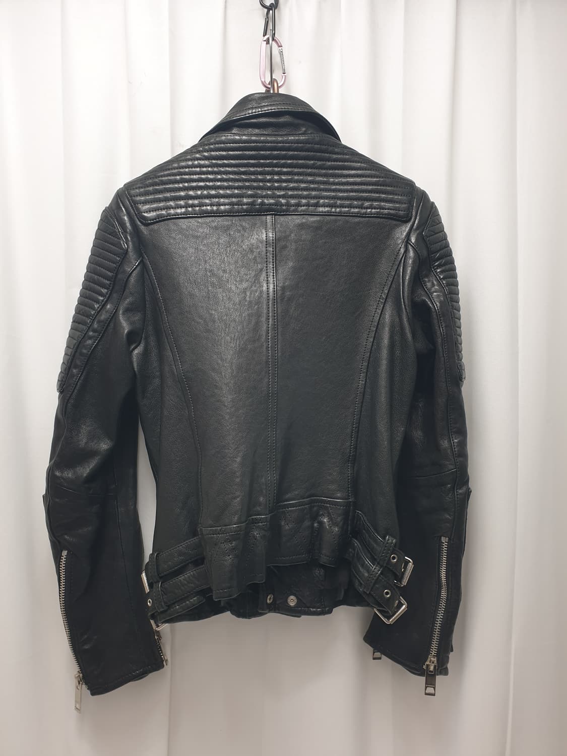 버버리 블랙 가죽 라이더 자켓 M 상품이미지3