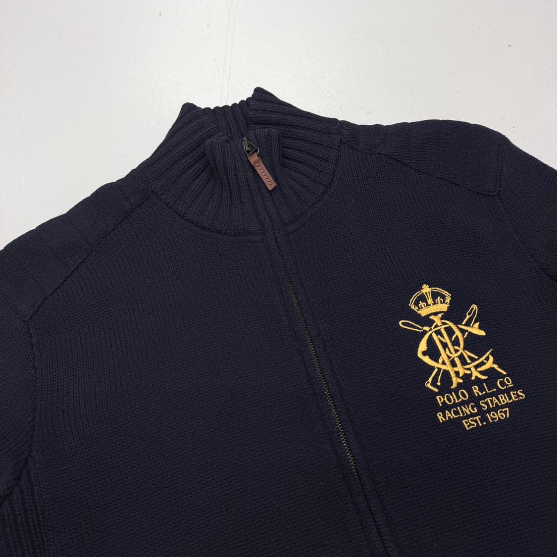 폴로 램스울 크라운로고 투웨이 니트집업 상품이미지3