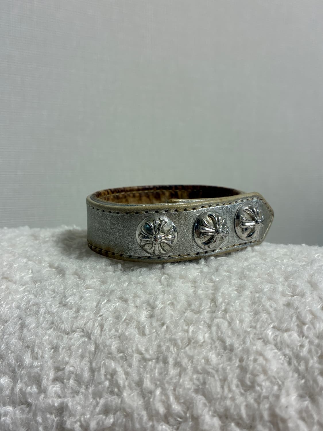 크롬하츠 실버 레더 팔찌 상품이미지2