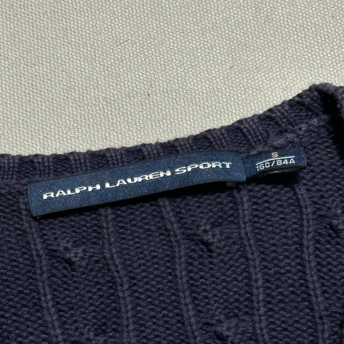 S 폴로랄프러렌 브이넥 케이블 코튼 네이비 니트 상품이미지4