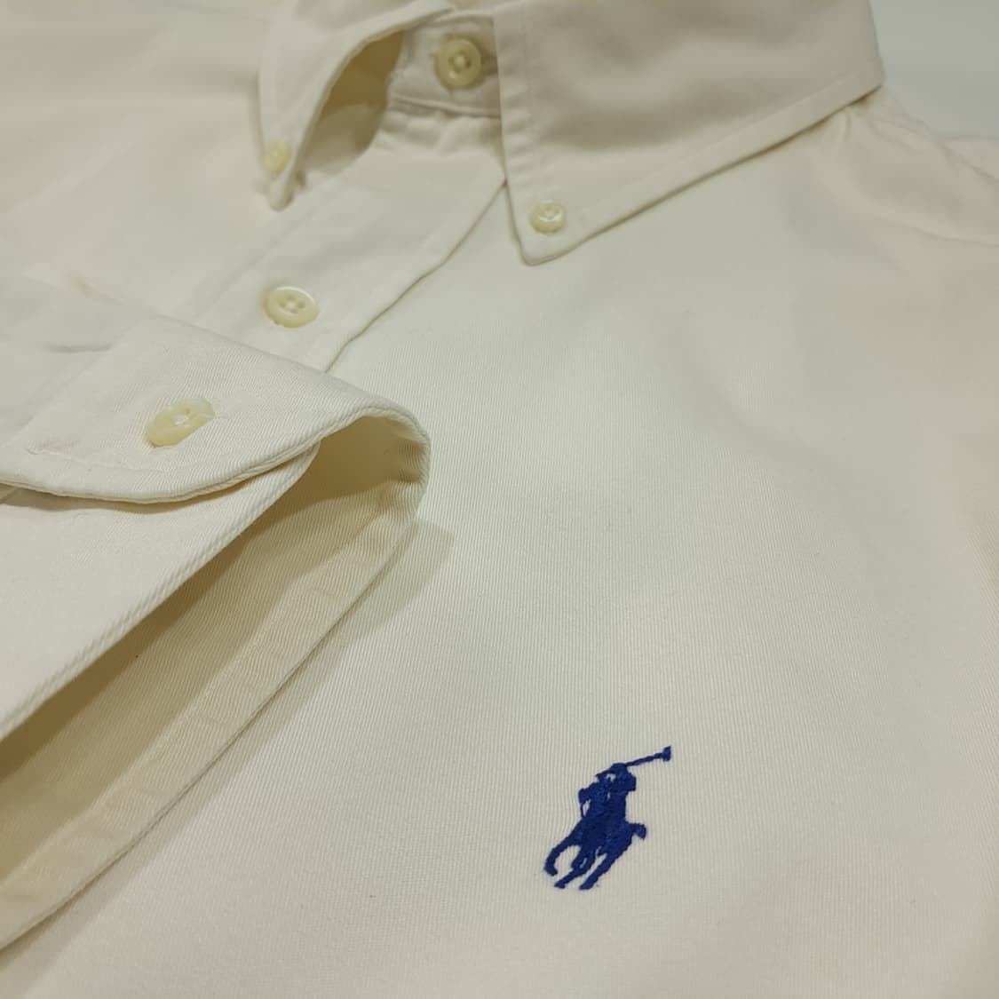 CL616 XL 폴로 90s 코튼 트윌 네츄럴 화이트 셔츠 남방 상품이미지4