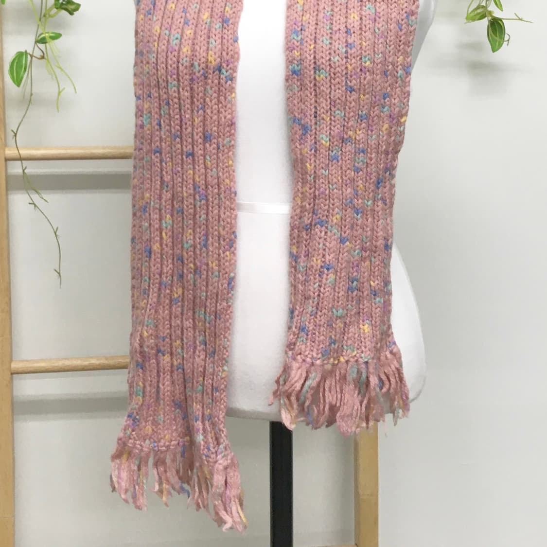 JPN/ 핑크색뜨개목도리 별사탕목도리 모리걸목도리 모리룩머플러 상품이미지3