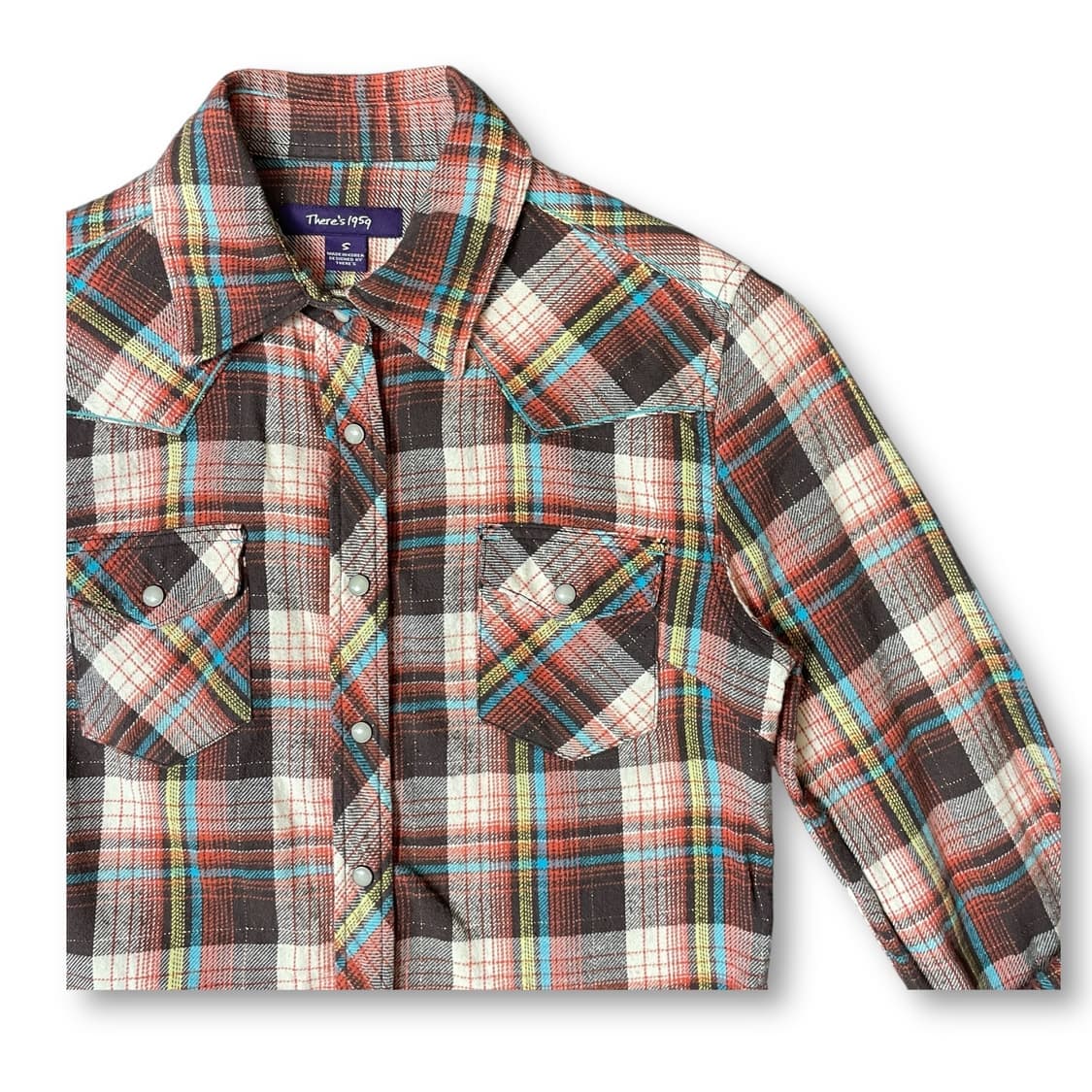 빈티지 체크 투포켓 y2k 웨스턴 긴팔 셔츠 S 상품이미지3