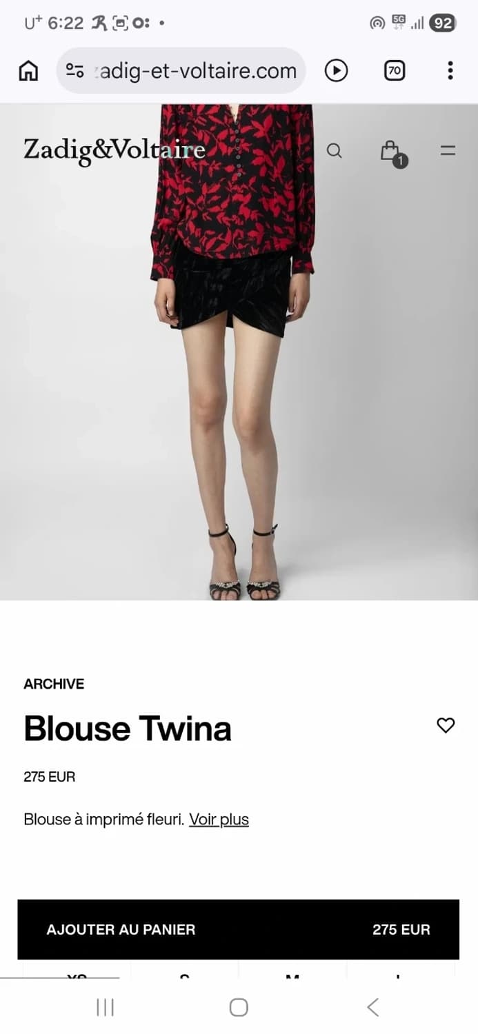 자딕앤볼테르 트위나 블라우스 M 상품이미지2
