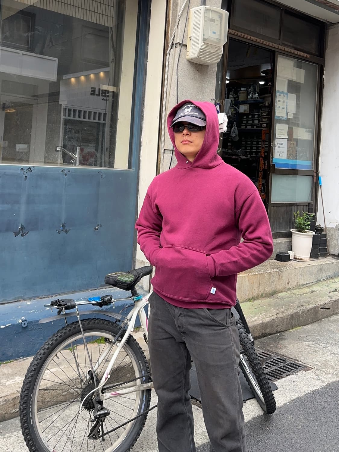 90’s Discus Athletic wine plain hood 상품이미지1