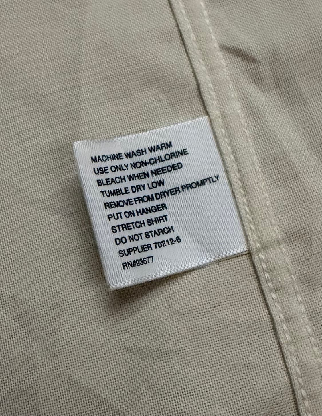 [칼하트] 스퀘어 로고 포켓 반팔 셔츠 크림색 (XL/오버핏) 상품이미지5