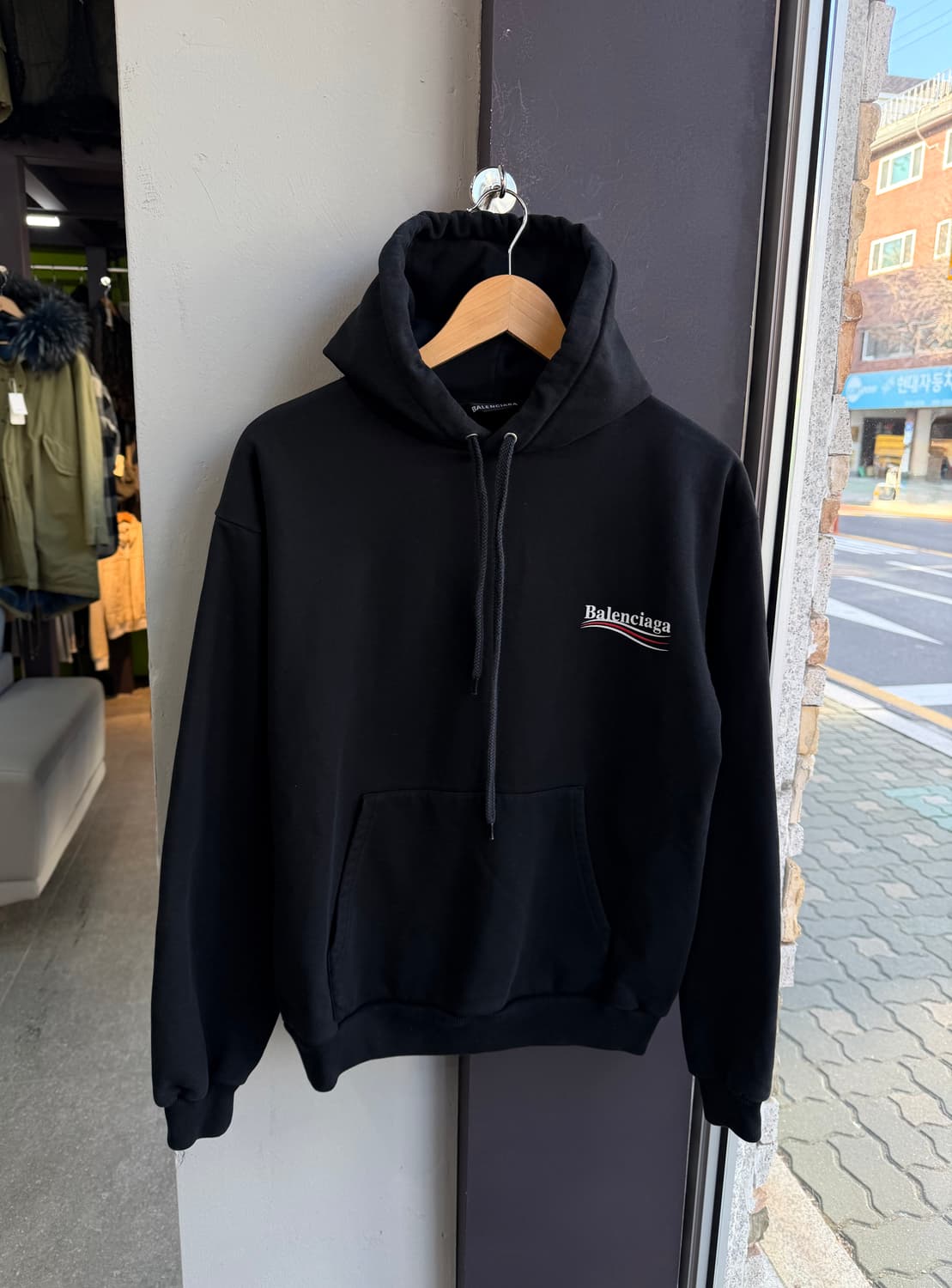 M/ 발렌시아가 웨이브로고 후드티 상품이미지3