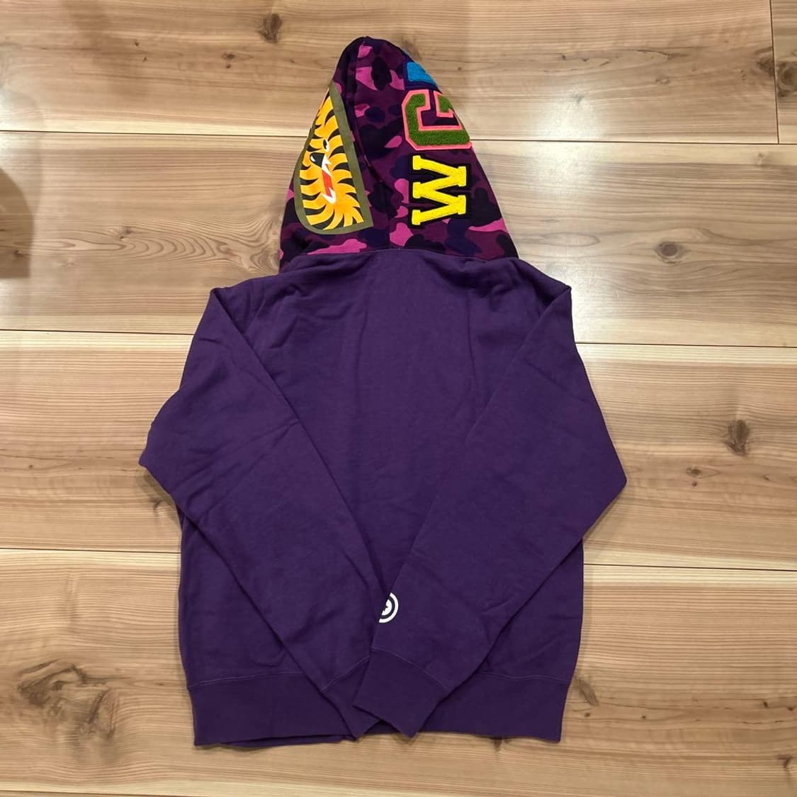 베이프 컬러 카모 샤크 풀 집 후드 퍼플 상품이미지5