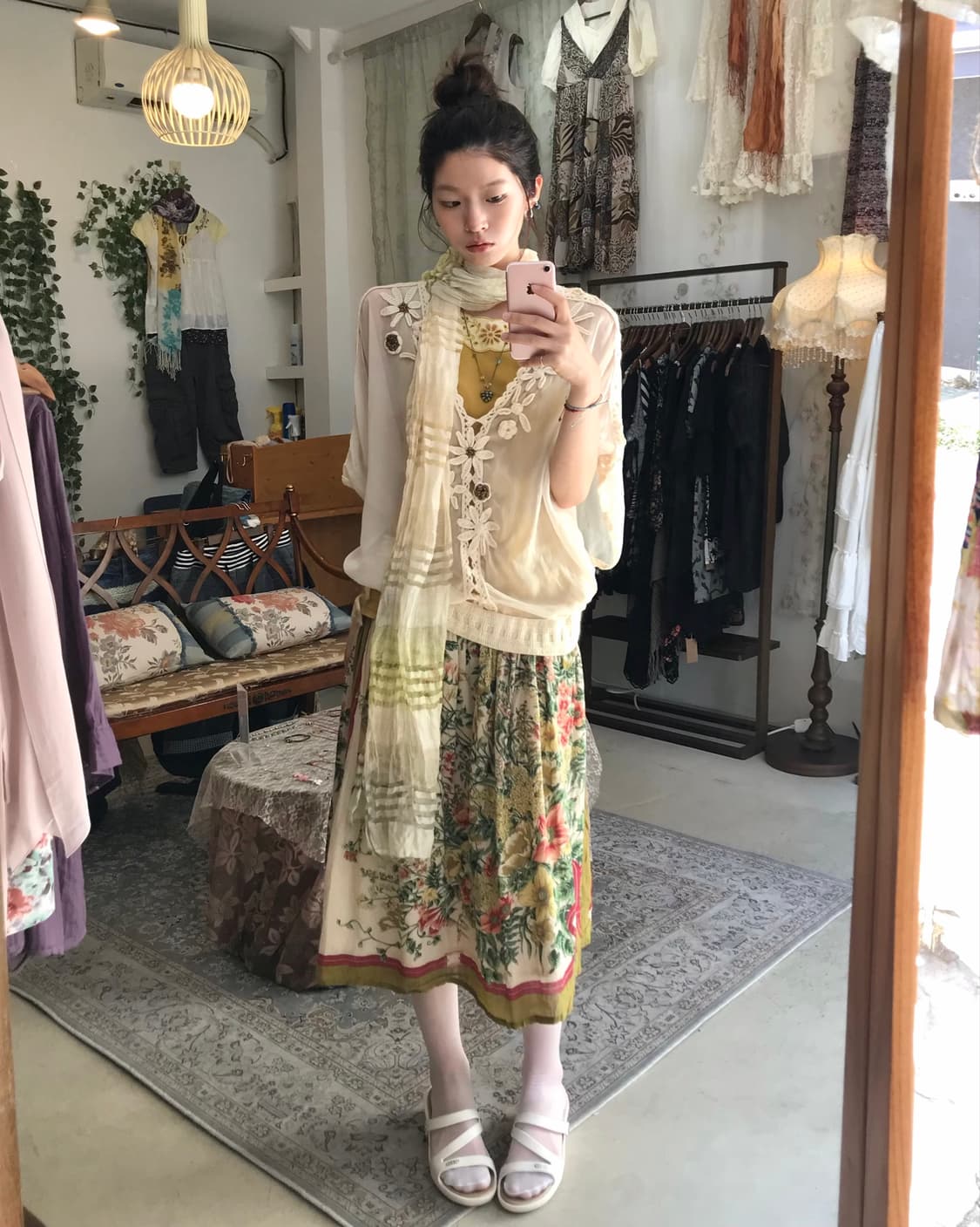 빈티지 히마와리 데일리 히피 하구미 코디 세트 상품이미지1