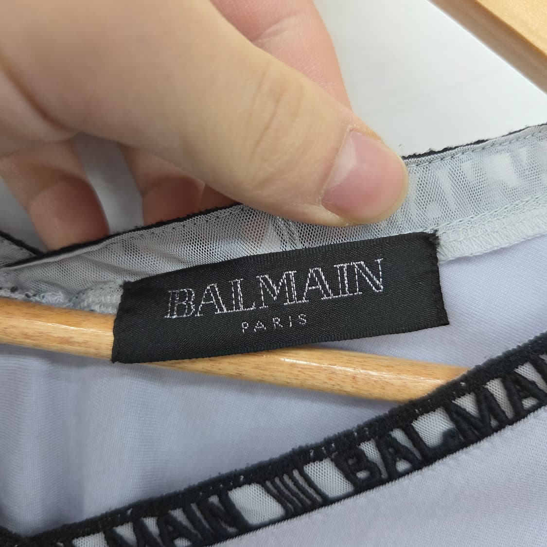 발망 로고 V넥 긴팔 티셔츠 그레이 여성 M 상품이미지3