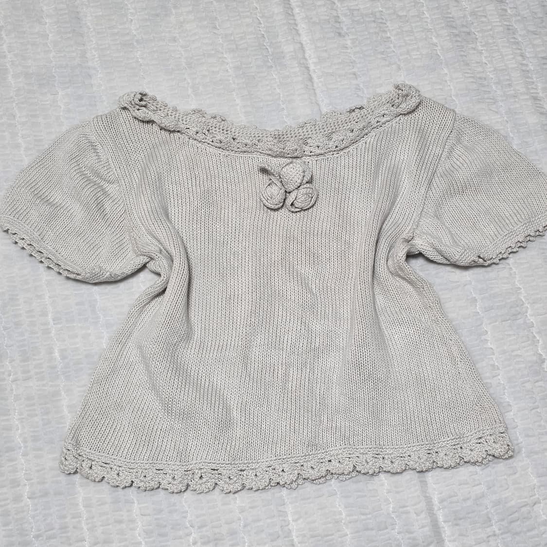 일본빈티지)하찌 로즈 모리걸st 히메라떼갸루 엔젤 반팔레이어드니트 상품이미지2