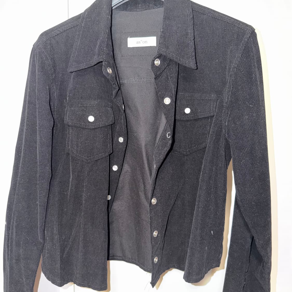 애즈온 제니스 셔츠 코듀로이 블랙 상품이미지1