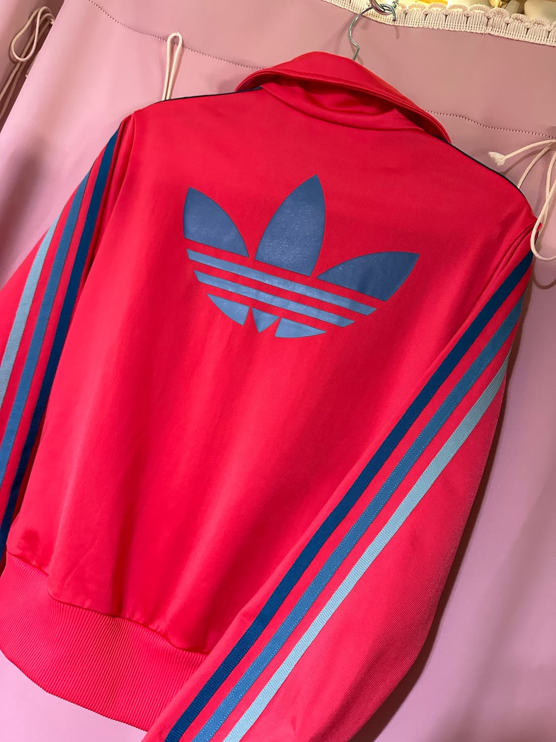 아디다스 져지 아디다스 핑크 파이어버드 불꽃 트랙탑 삼선 왕불꽃 집업 상품이미지2