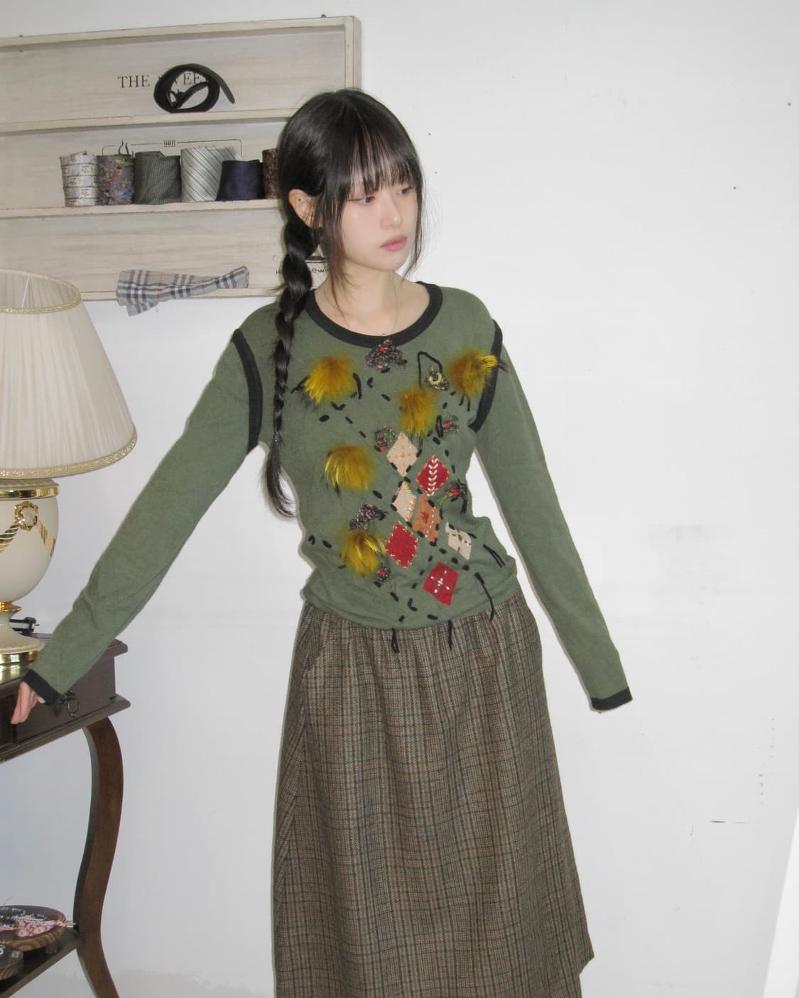 이태리 패치 디테일 니트 상품이미지2