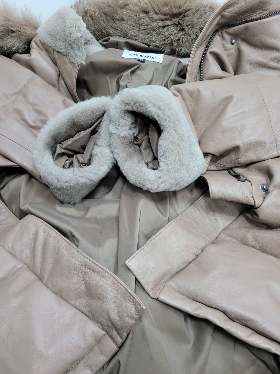 Chalayan 살라얀 이탈리아 양가죽 다운 패딩 코트 / 여 M 카멜
 상품이미지5