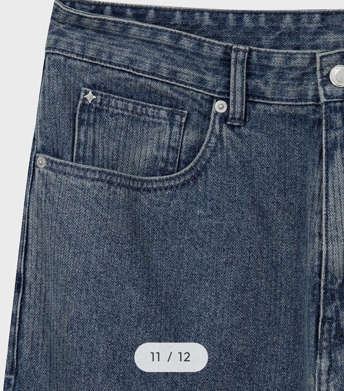 [W30L32] 벨리에 트루와이드 데님 팬츠 웨일 인디고 상품이미지7