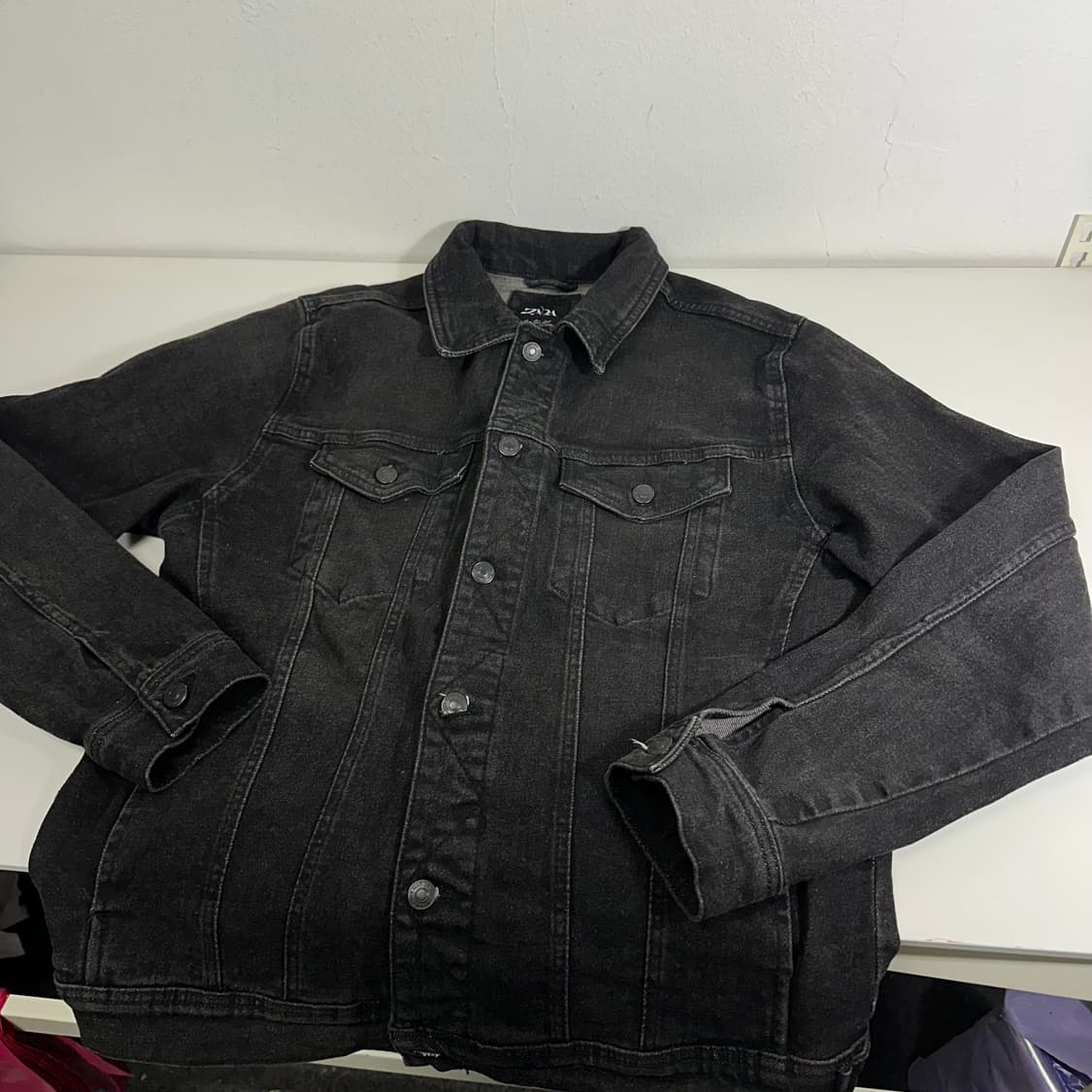 XL 자라 흑청 데님자켓 상품이미지1