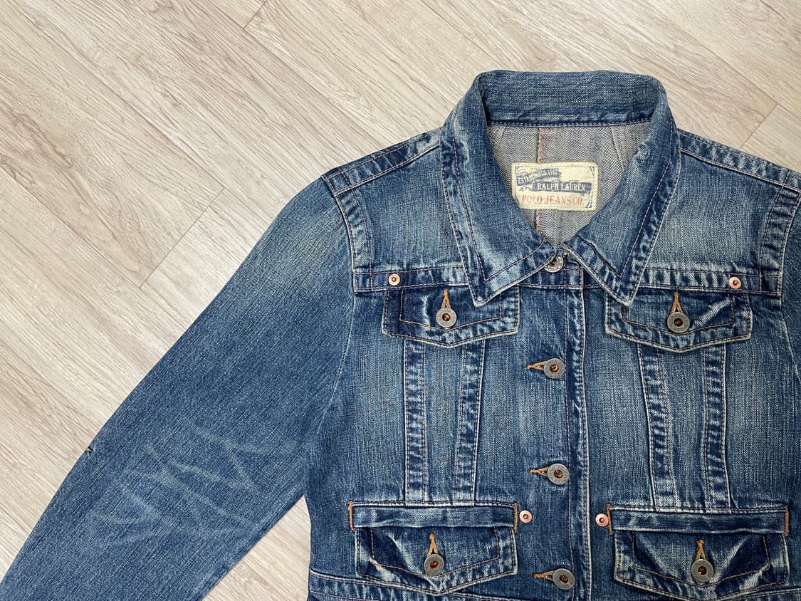 55) 폴로 랄프로렌 여성 중청워싱 크롭 데님자켓(데드스탁)  상품이미지4