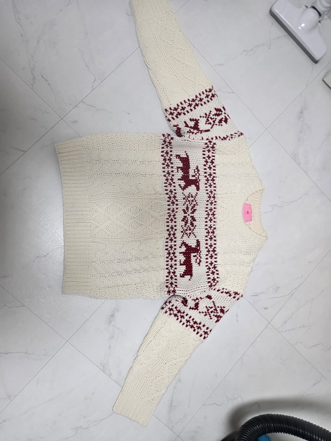 노르딕 니트 - 레드/아이보리 상품이미지2